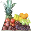 A selection of premium fresh fruits, meticulously arranged in a rustic wooden