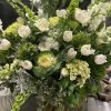 An elegant arrangement in Greens and Whites. 
* Please note that the