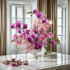 Fabulous arrangement with orchids . Elegant and luxurious looking bouquet gives mesmerizing