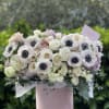 Velvet box with the most delicate flowers and greenery