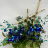 Beautiful blue Orchids fresh from Thailand- mixed with blue dynamite thistle to