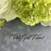Our small signature luxe box filled with dreamy green and white monochromatic