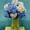 It&rsquo;s never to much Hydrangea. Cool glass vessels filled with balls of