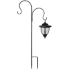 The shepherd hook with solar lantern is make of powder coated metal.