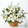 Let this exquisite composition of beautiful white blossoms deliver your sympathy and