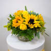 Low and Lush Yellow Monochromatic Arrangement. 