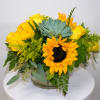 Low and Lush Yellow Monochromatic Arrangement. 