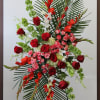 Roses, Glads, Spray Rose, Hydrangea, Bells of Ireland, Orchids