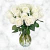 12 white roses in glass vase perfect for any occasion 