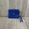 Cute blue wallet with an ID holder and two slots for cards