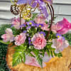 The sweetest little treasure: a pastel pink basket, its weave sturdy yet