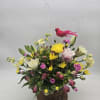 Enjoy this custom created bouquet of fresh cut flowers in a delightful