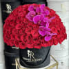 This arrangement includes 200 roses in our large signature box, is suitable