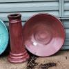 This 2 piece birdbath garden has a variety of green house plants
