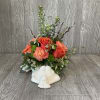 Handcrafted white alligator with a fabulous mix of orange &amp; blue. 