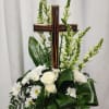 Convey your deepest sympathies with out Keepsake in White arrangement. This all