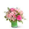 Pink Sugar is a contemporary flower arrangement that combines roses, alstroemeria, and