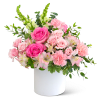 Pink Rose Garden is a contemporary flower arrangement that combines roses, alstroemeria