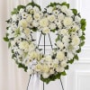 Convey your sympathy and love with an all white open heart standing