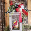 Beautiful keepsake whitewashed wooden lantern with tin top and sentiment on a