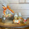 This deluxe gift basket includes one hand and body lotion, one foaming