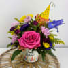 Celebrate any birthday with this bright assortment of flowers in a vintage