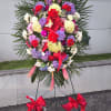 This is a very large and beautiful pastel flower spray with white