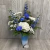 A cute arrangement with a rhinestone five pointed crown keychain. Great for