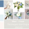 Easy and simple, this wedding package features elegant blue and cream fresh