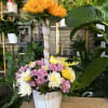 Fresh flowers in topari setting 