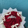 25 Amazing Red Ecuadorian Roses with baby breath around, with ribbons Dior