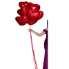 6 Red heart ballons