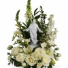 This exquisite porcelain sculpture of Jesus surrounded by radiant flowers will be