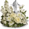 An elegant display of faith and grace, this beautiful arrangement will comfort