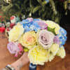 Beautiful multicolor bouquet for prom or wedding. 