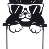 8 inch by 13 inch Laser Cut Cat with Glasses Stake made