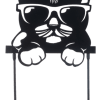 8 inch by 13 inch Laser Cut Cat with Glasses Stake made