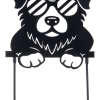 8 inch by 13 inch Laser Cut Dog with Glasses Stake made