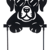 8 inch by 13 inch Laser Cut Dog with Glasses Stake made