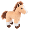Soft 8 inch horse plush animal. Comes in three different colors tan