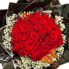 This bouquet radiates regality and passion with its striking ensemble of deep