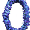 Double lei made by blue orchids