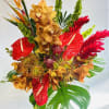 Beautiful tropical flower arrangement will wow someone special in your life. 
Mix