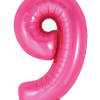 Pink 34in "9" balloon add to any stuffed animal, box of chocolates