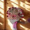 Bouquet of 100 roses in pink shades, 8 Ferrero Rocher, and a