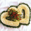 Beautiful white double heart 