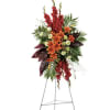 This dazzling spray of red and orange flowers will serve as a