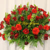 This arrangement shouts extravagant! All in beautiful reds.