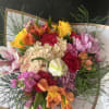 fresh flowers in bouquet no vase 