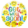 An 18&quot; Mylar balloon with the words Get Well/Get Well Soon. 